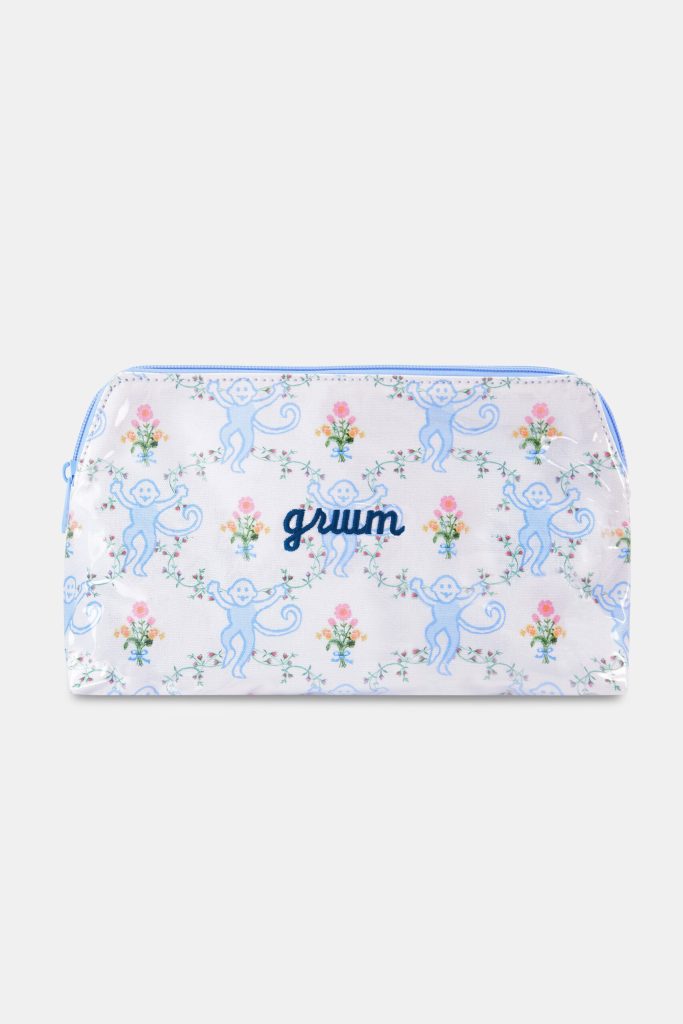 Floral Monkey Trellis Makeup Bag