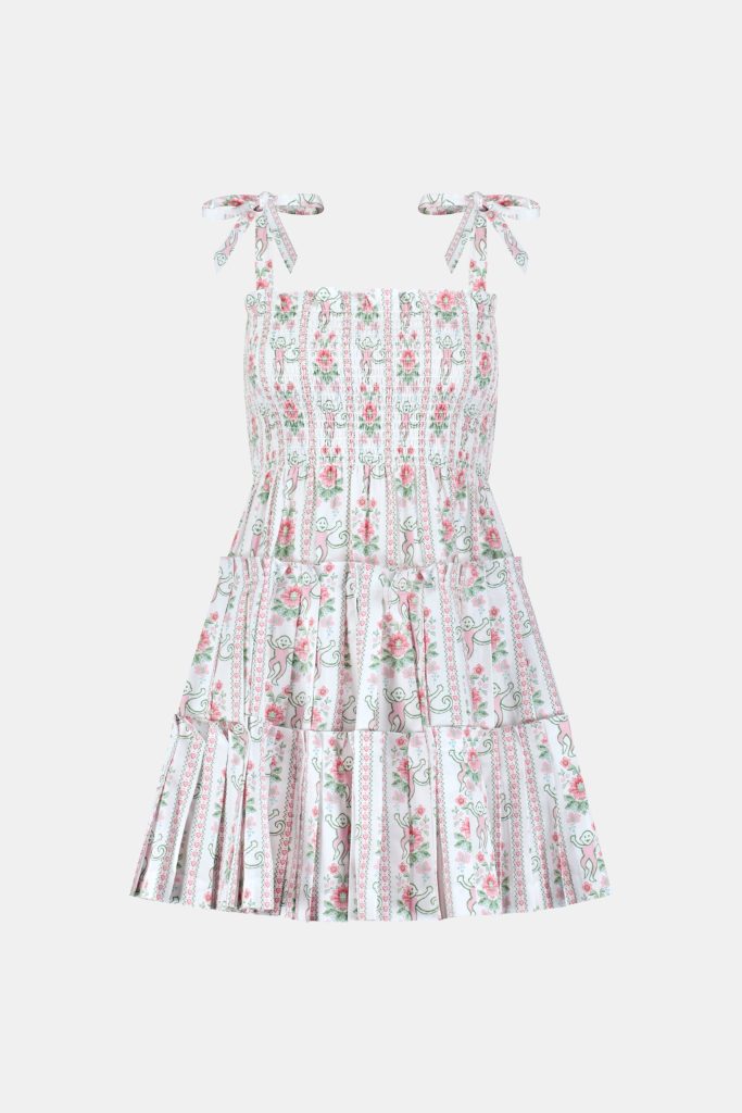Monkey Block Stripe Ribbon Charlotte Nap Dress