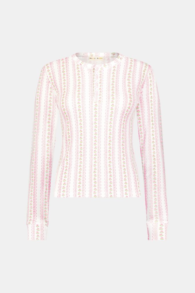 Daisy Heart Stripe Rosemary Top