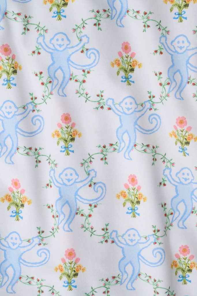 Floral Monkey Trellis Polo Pajamas