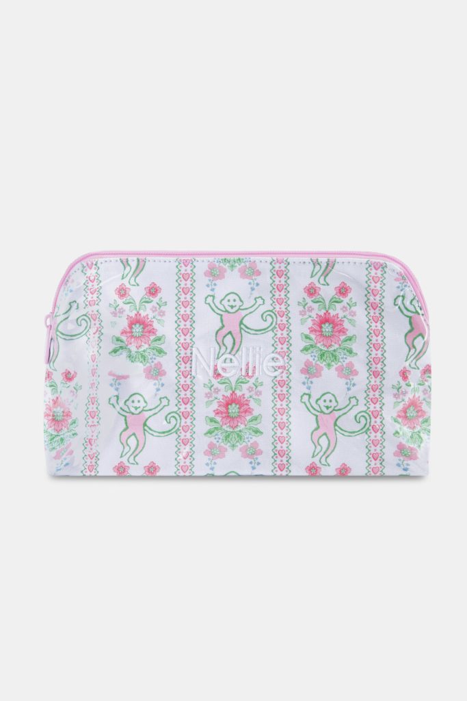 Monkey Block Stripe Makeup Bag