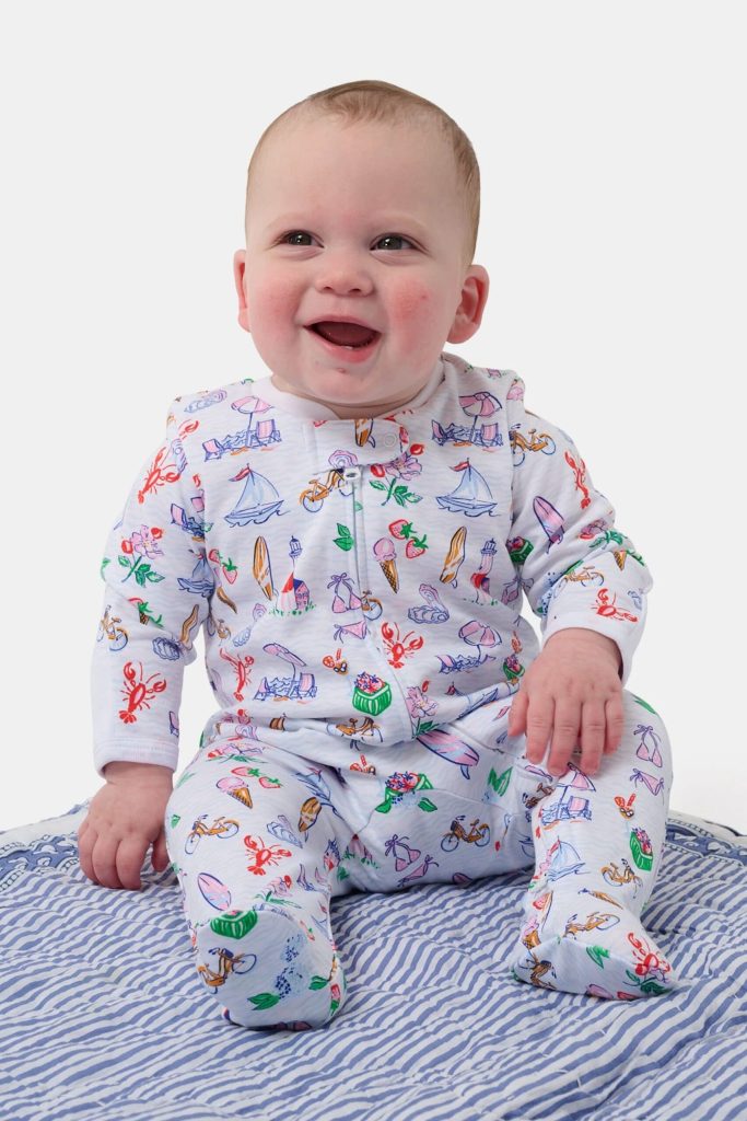 Infant Summer Club Zipper Footie