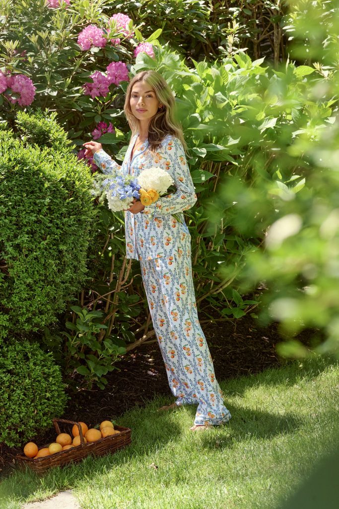 Clementine Trellis Long Sleeve Polo Pajamas