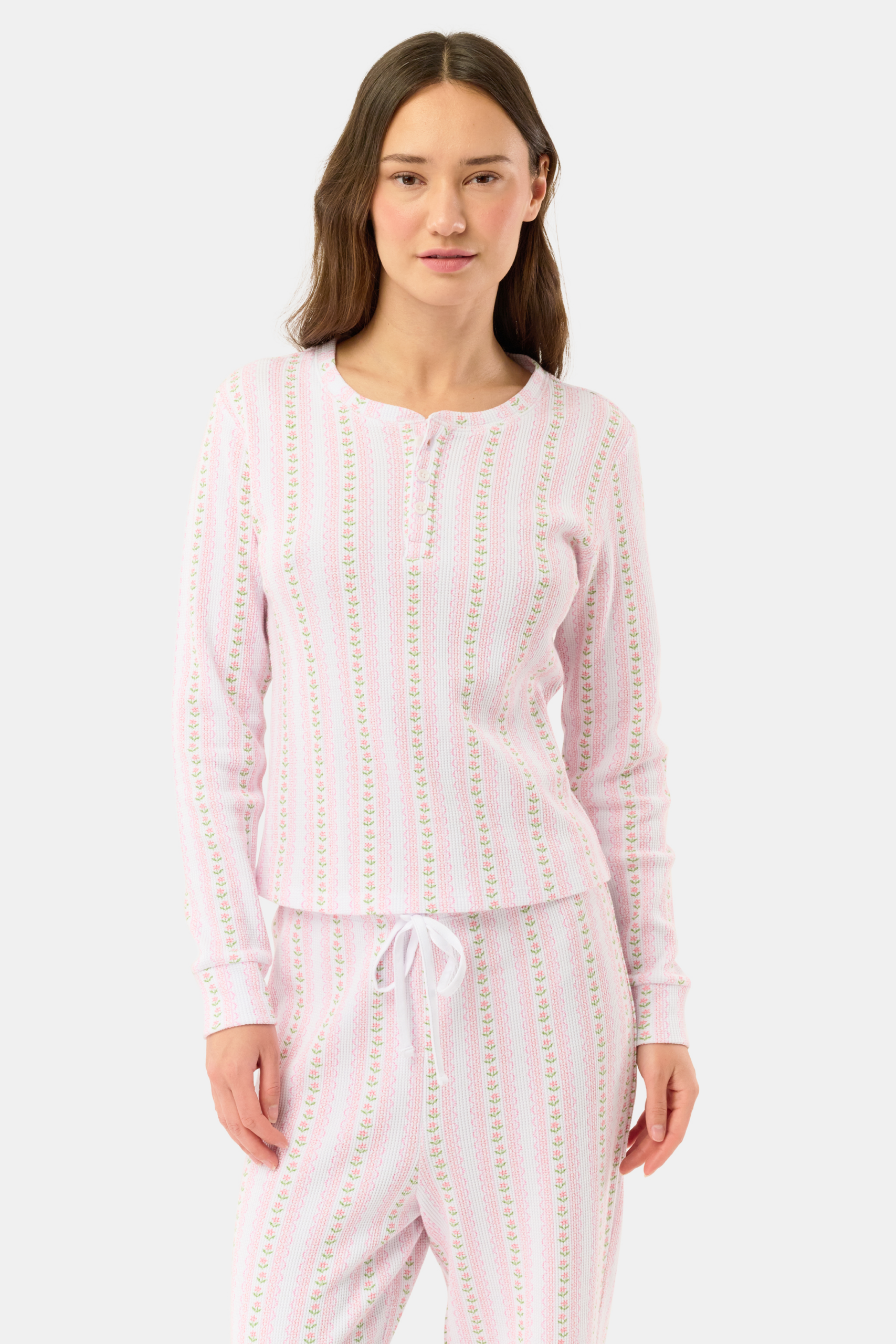 Daisy Heart Stripe Rosemary Top