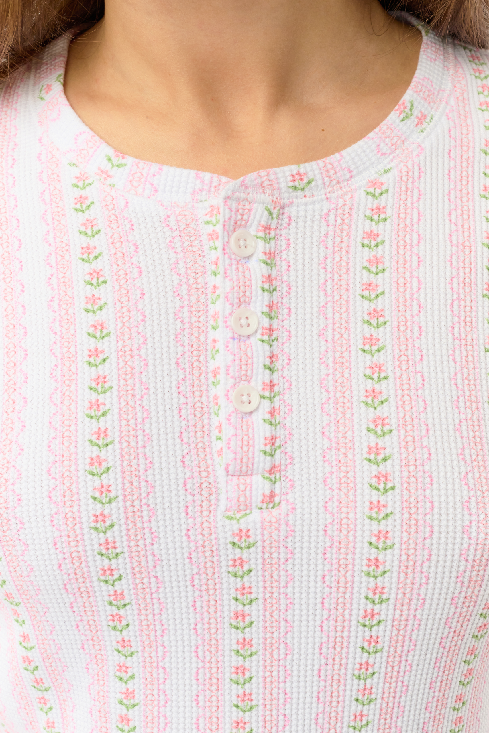 Daisy Heart Stripe Rosemary Top