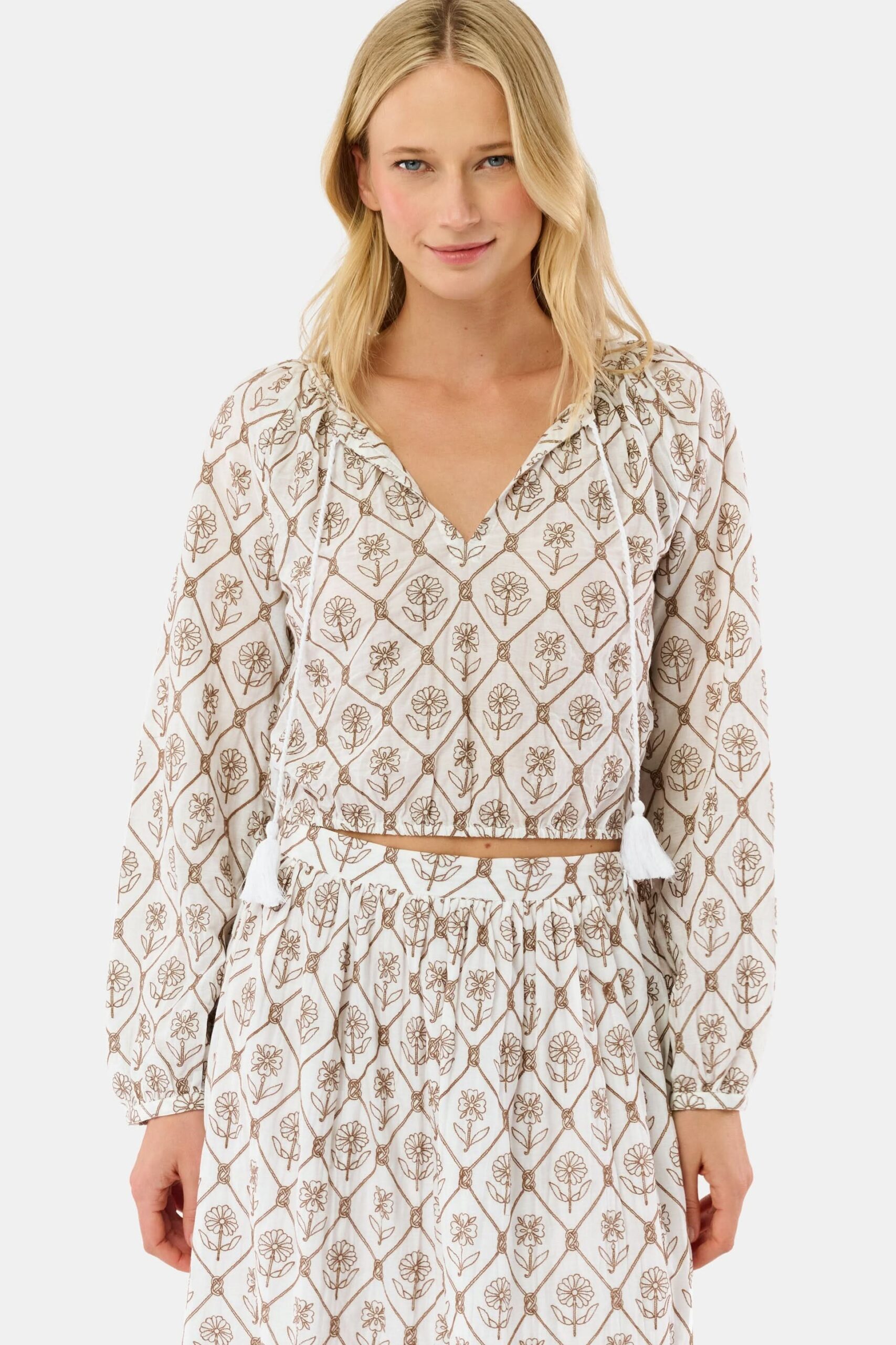 Infinity Floral Embroidery Stevie Top