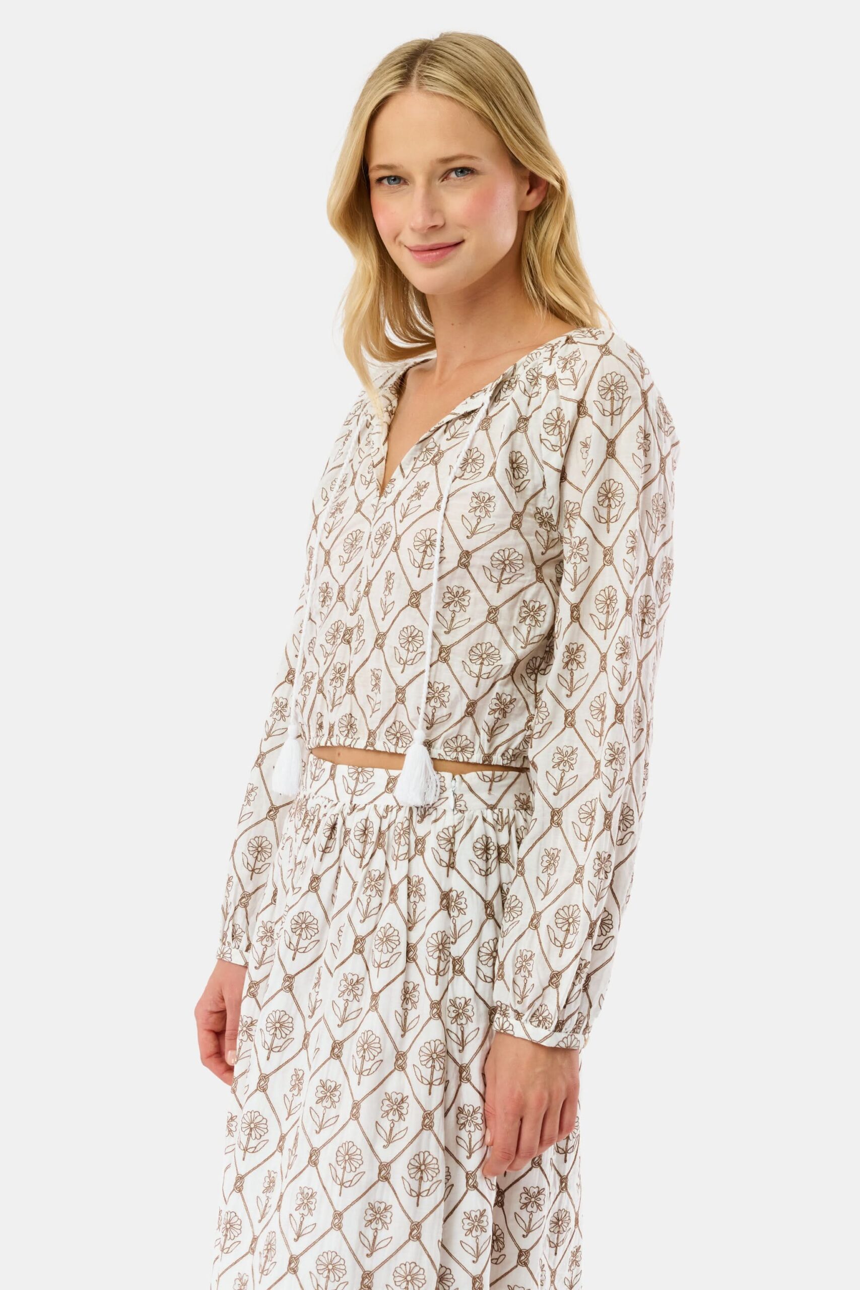 Infinity Floral Embroidery Stevie Top