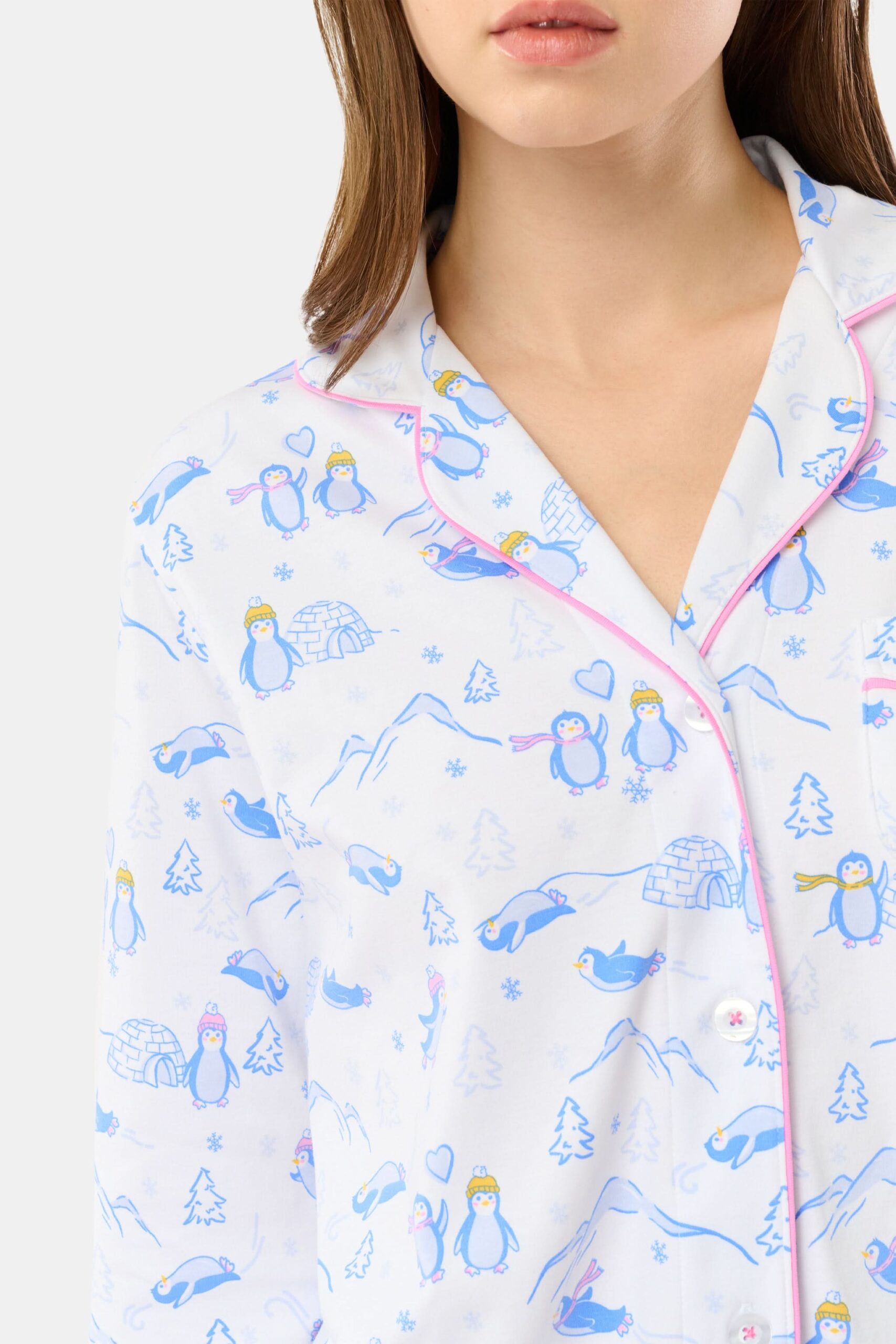 Penguin Party Long Sleeve Polo Pajamas