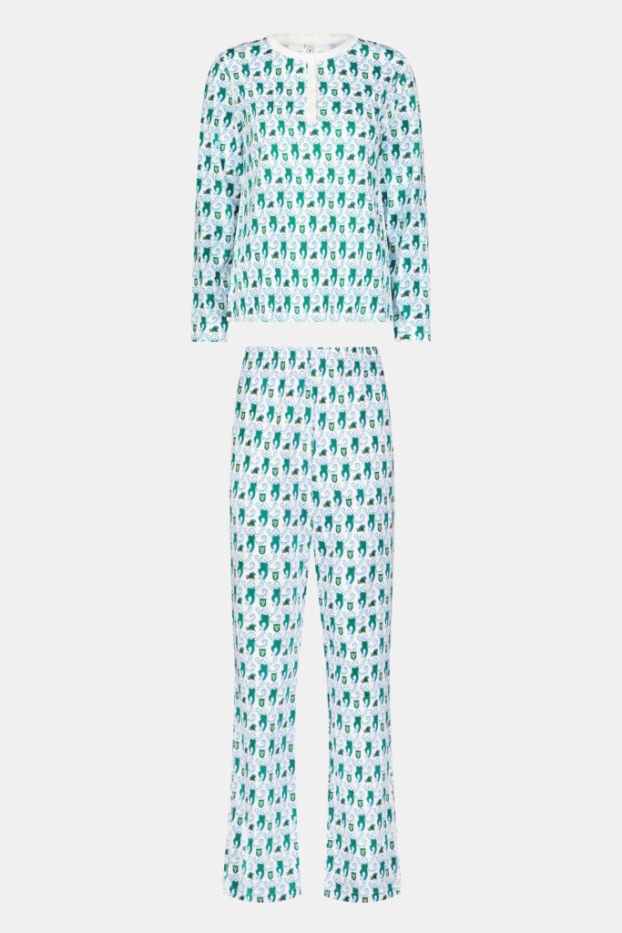 Green Wave Lovely Monkey Pajamas
