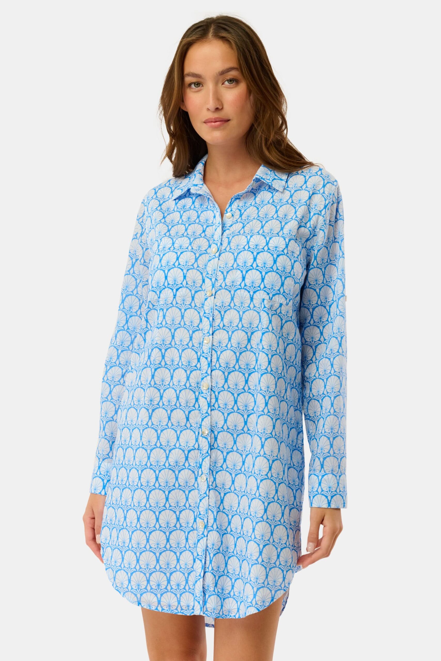 Fan Geo Shirt Dress