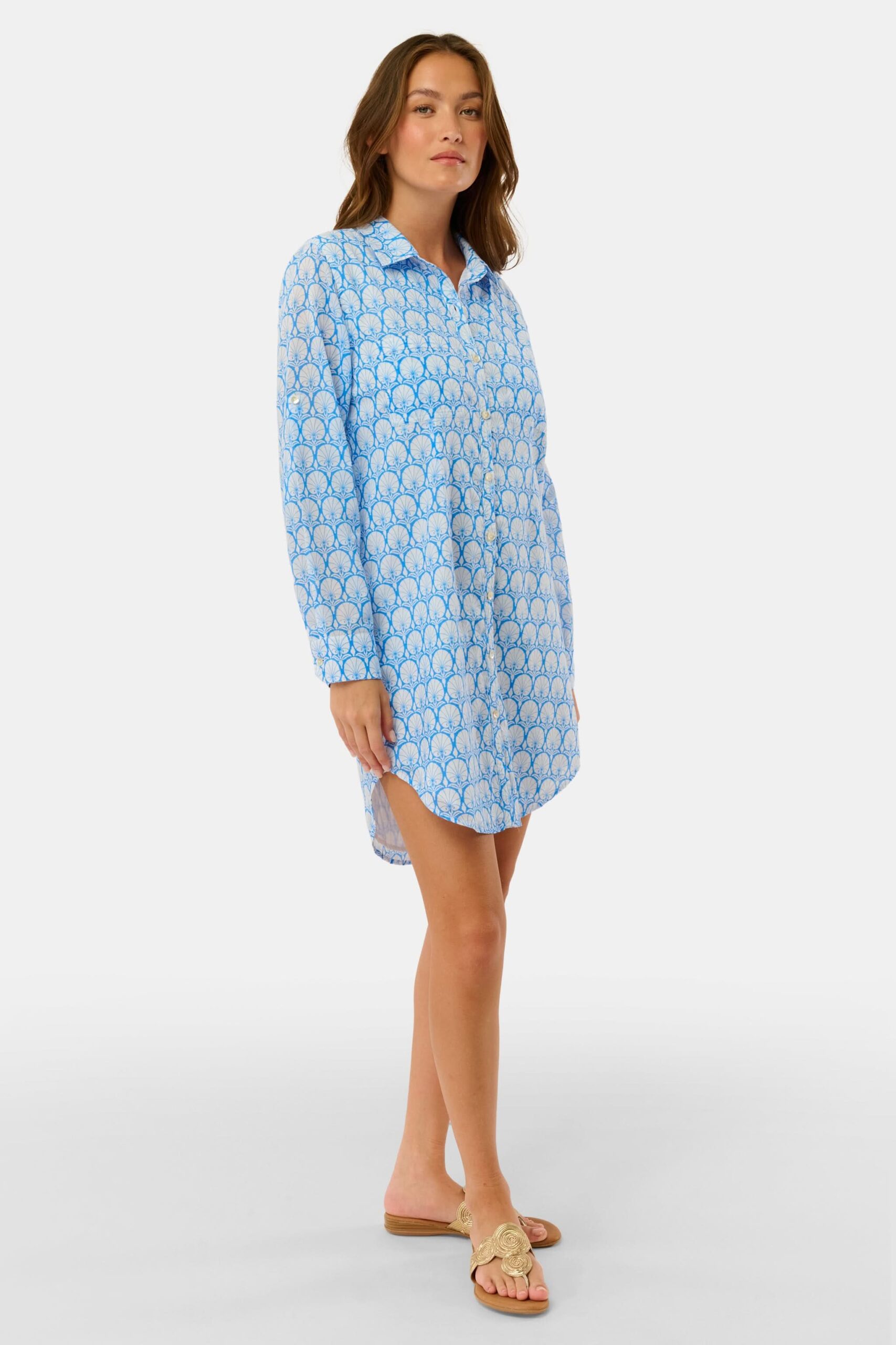 Fan Geo Shirt Dress