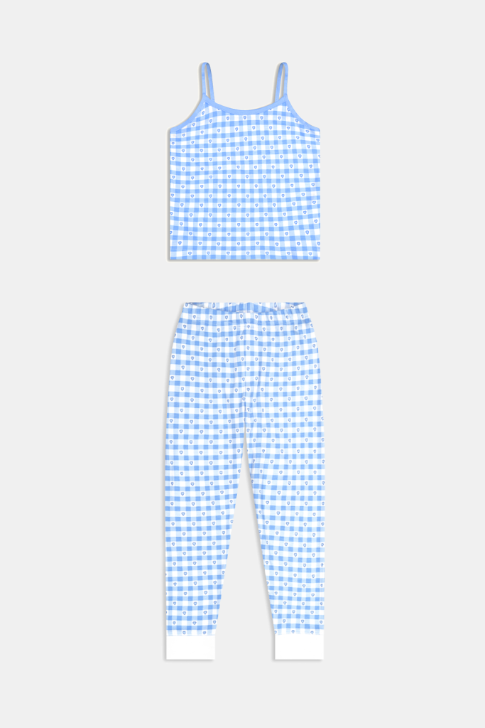 Kids Gingham Hearts Campbell Set
