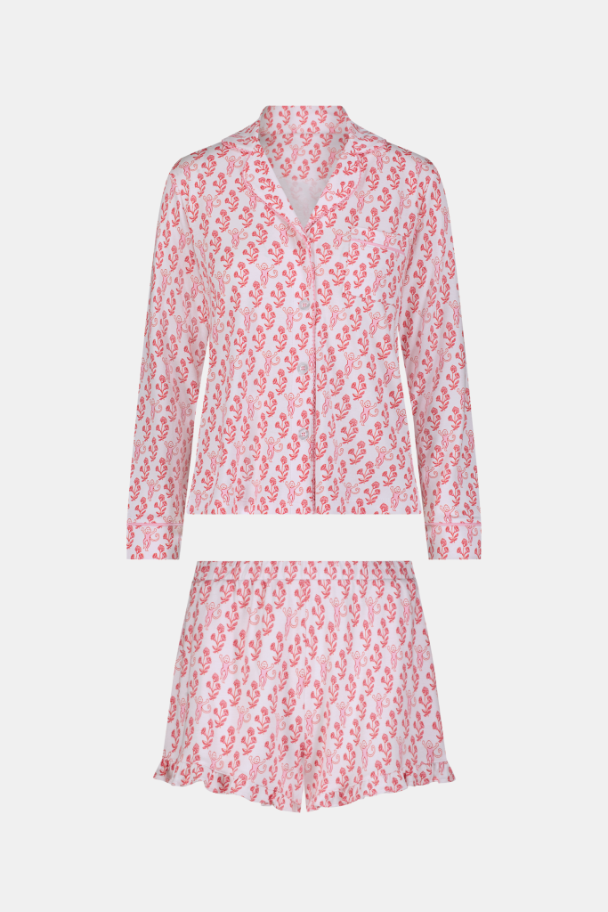 Rosa Ditsy Monkey Hayden Pajamas