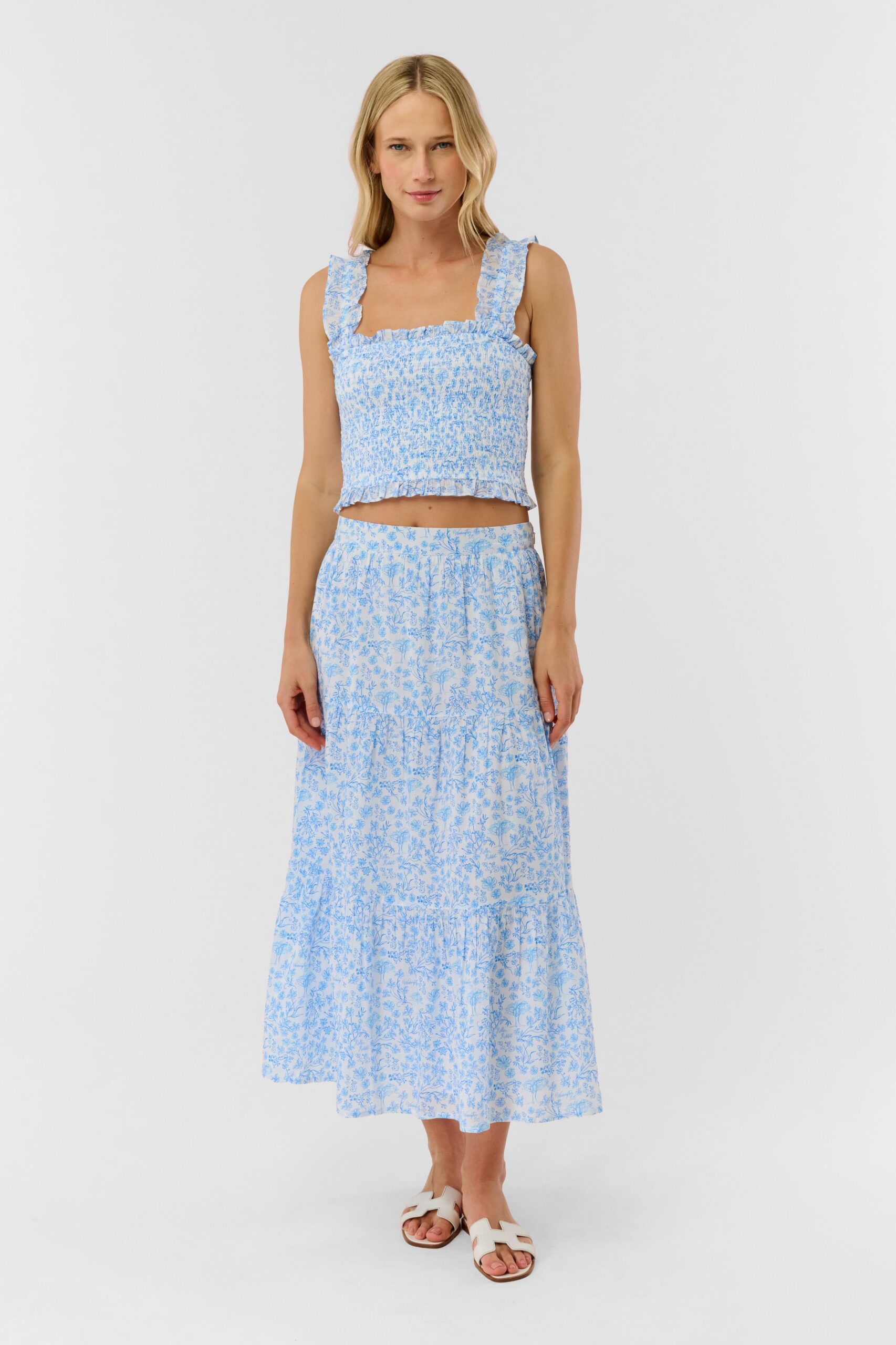 Cherry Blossom Toile Sabrina Top