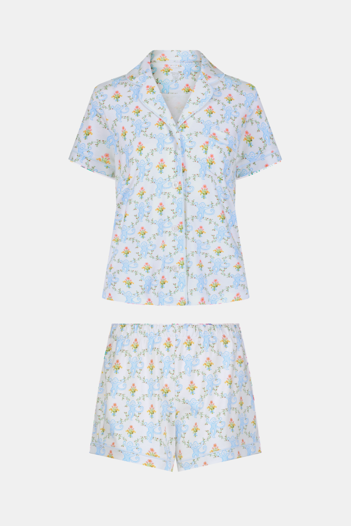 Floral Monkey Trellis Polo Pajamas