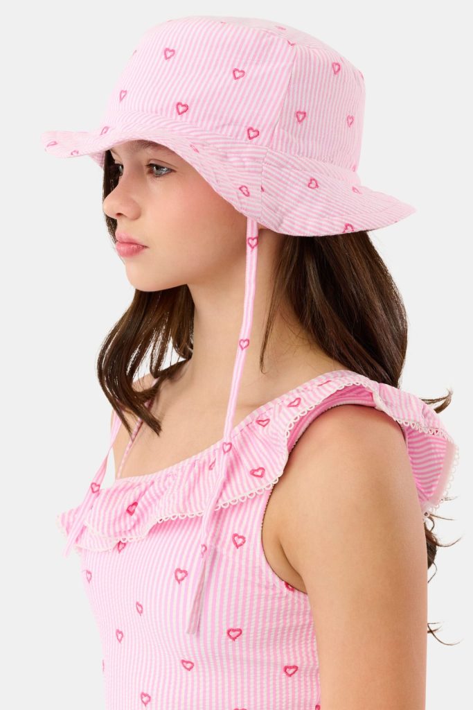 Kids Mini Hearts Bucket Hat