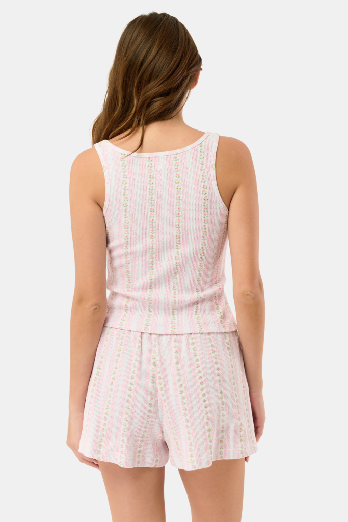 Daisy Heart Stripe Cherry Tank Set