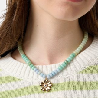 Daisy Beaded Charm Necklace