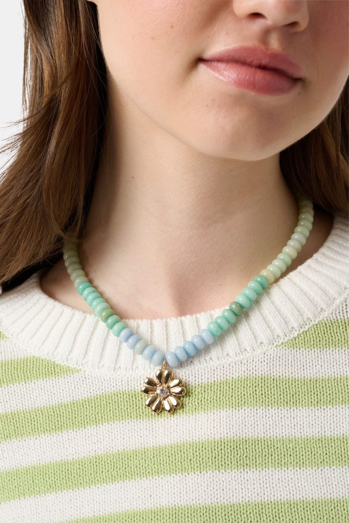 Daisy Beaded Charm Necklace