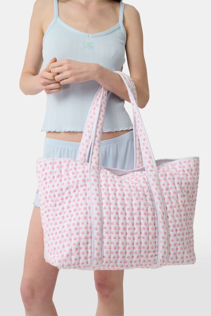 Hearts Terry Beach Tote