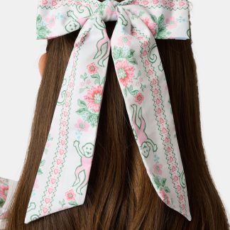 Monkey Block Stripe Belle Bow