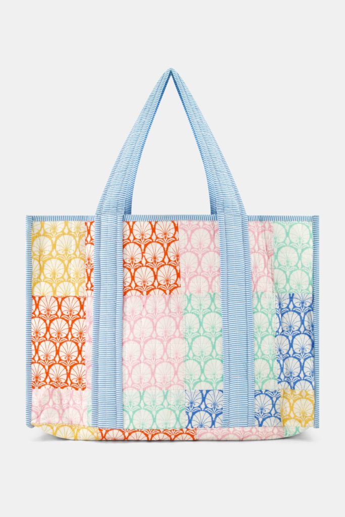 Fan Geo Quilted Tote