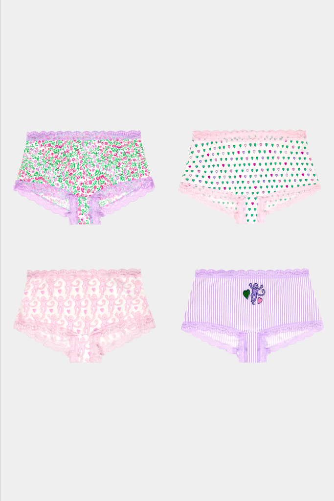 Mixed Icon Boyshort 4 Pack