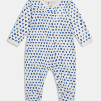 Infant Hearts Zipper Footie