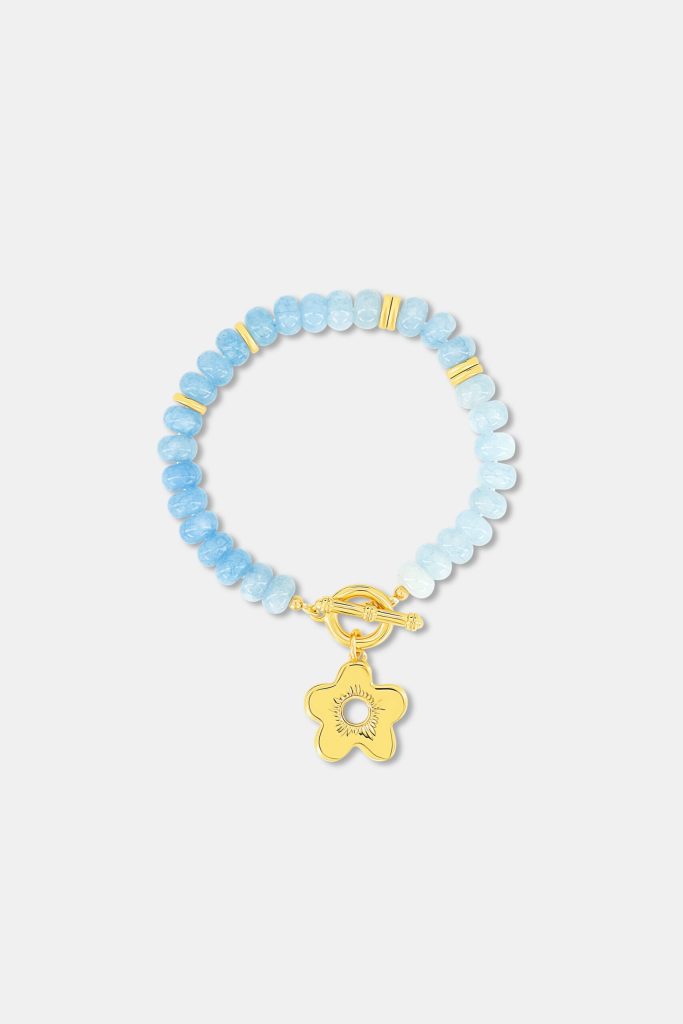 Flower Charm Beaded Bracelet