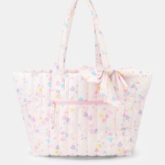 Candy Heart Stripe Quilted Tote