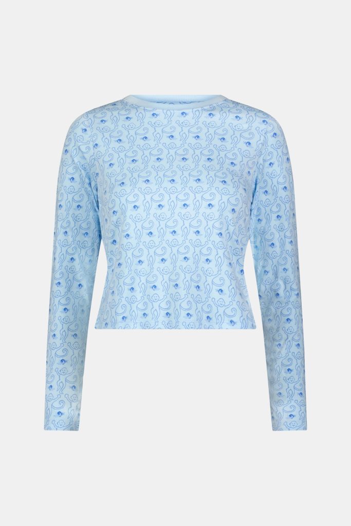 Monkey Rosebud Long Sleeve Baby Tee