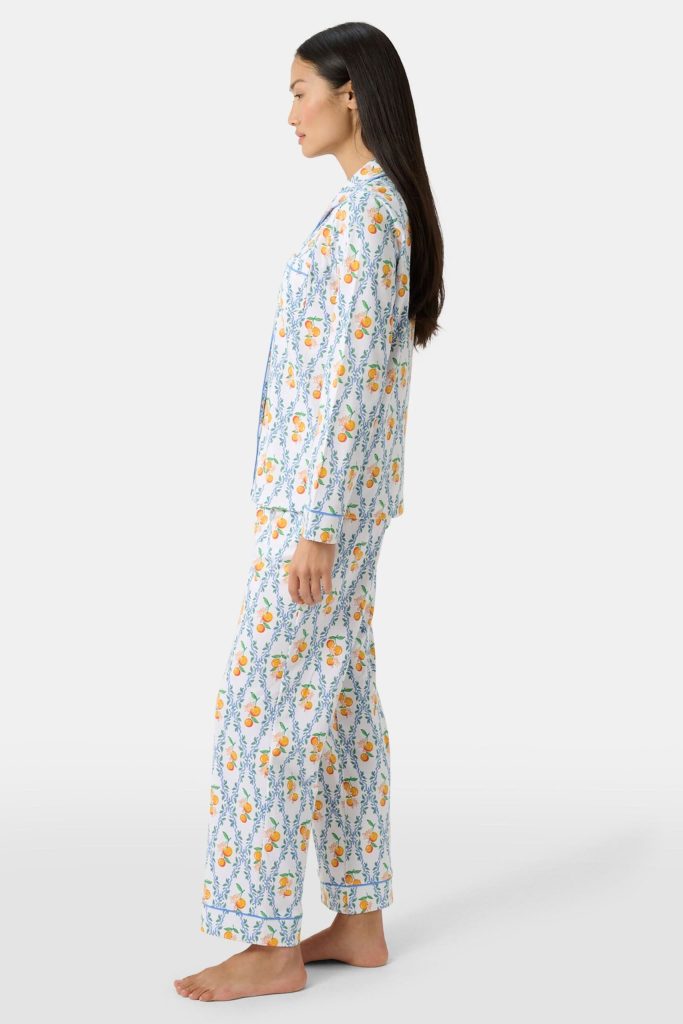 Clementine Trellis Long Sleeve Polo Pajamas