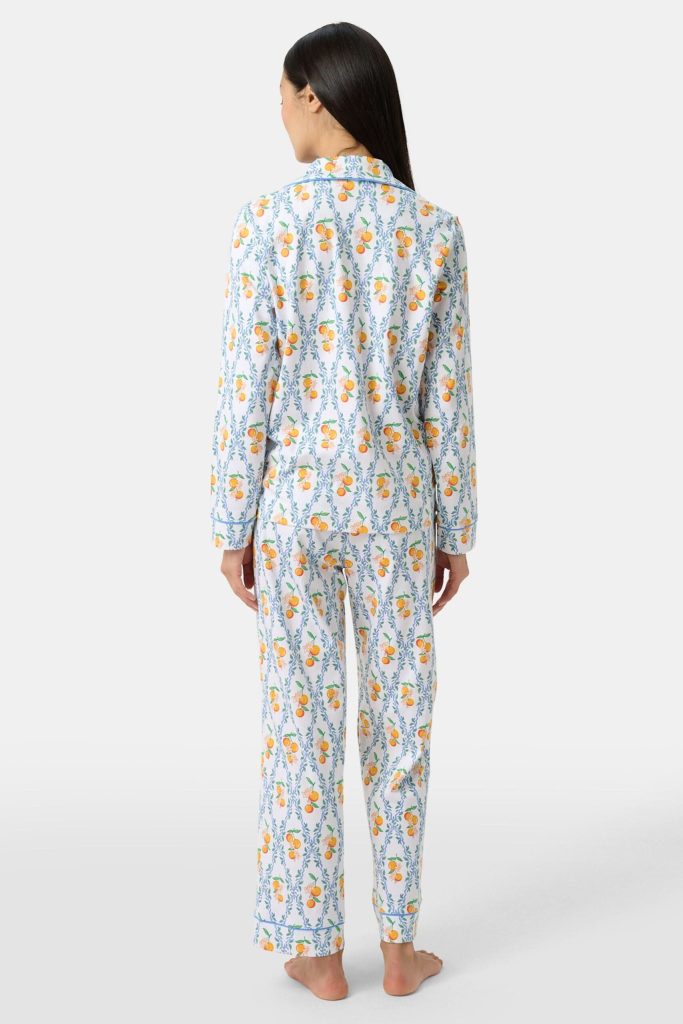 Clementine Trellis Long Sleeve Polo Pajamas