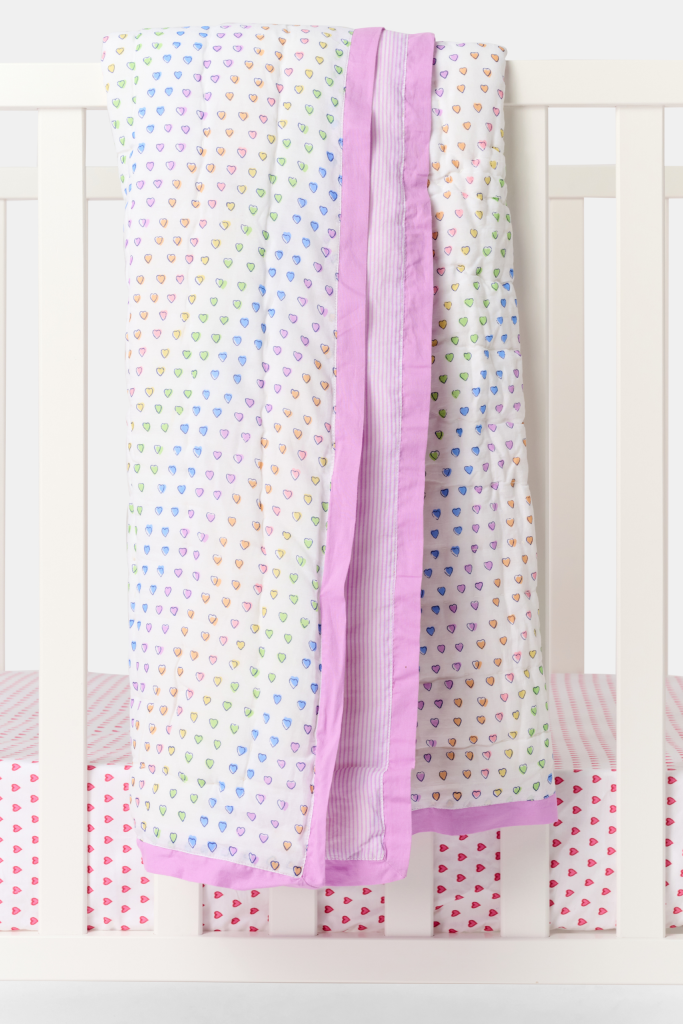 Disco Hearts Baby Quilt