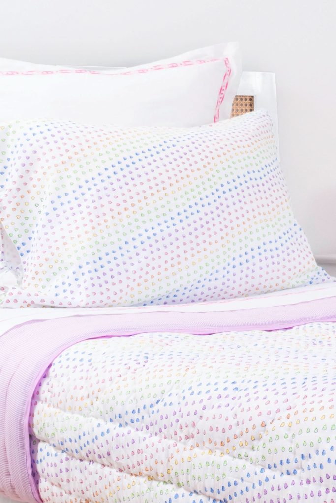 Disco Hearts Pillowcase Set with Ties