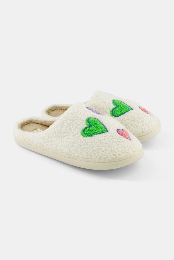 Disco Hearts Fuzzy Slippers