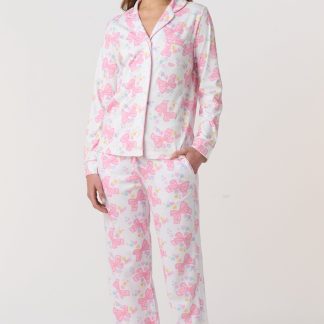 Doily Beaux Long Sleeve Polo Pajamas