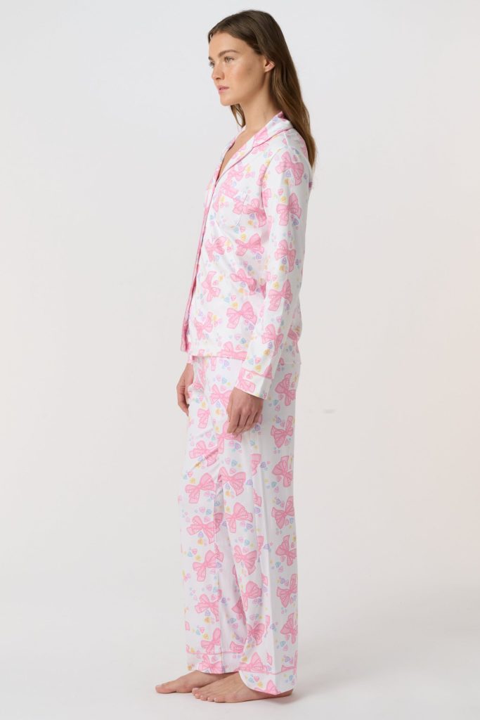 Doily Beaux Long Sleeve Polo Pajamas