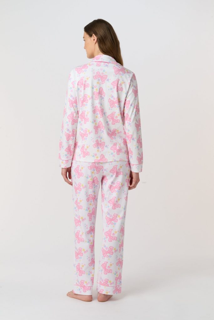 Doily Beaux Long Sleeve Polo Pajamas