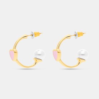Pearl Heart Hoops