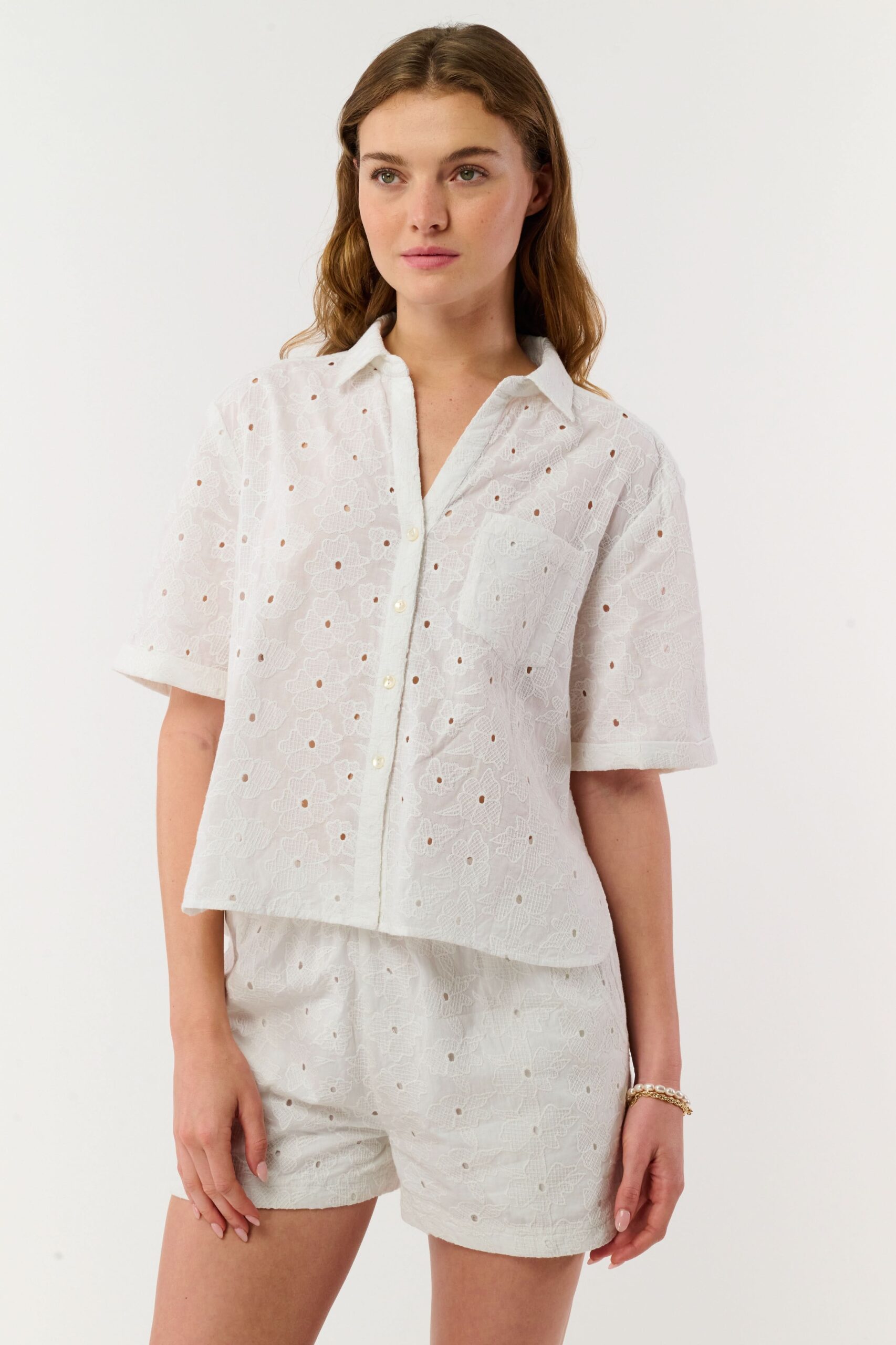 Floral Eyelet Frankie Shirt