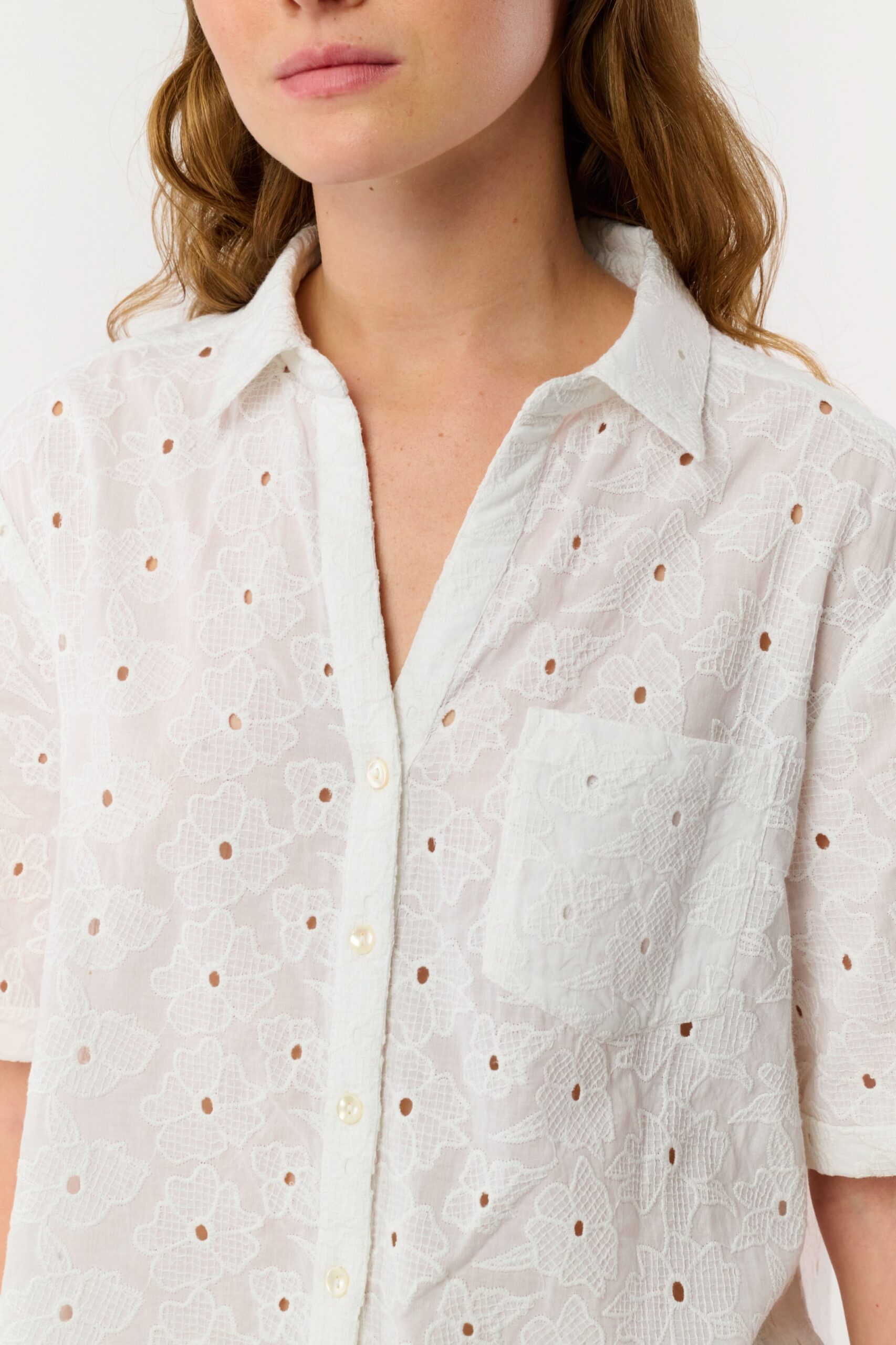Floral Eyelet Frankie Shirt