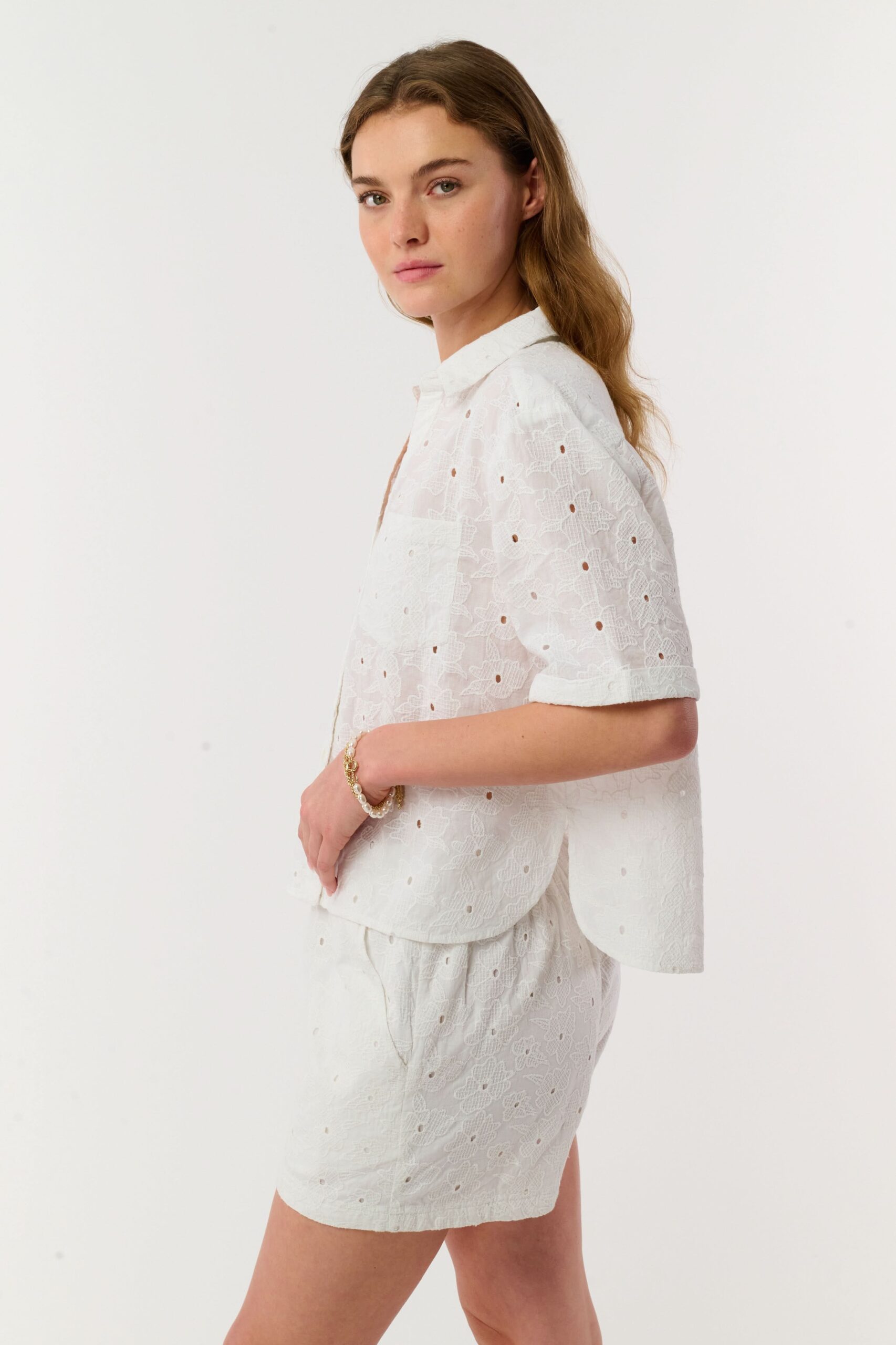 Floral Eyelet Frankie Shirt