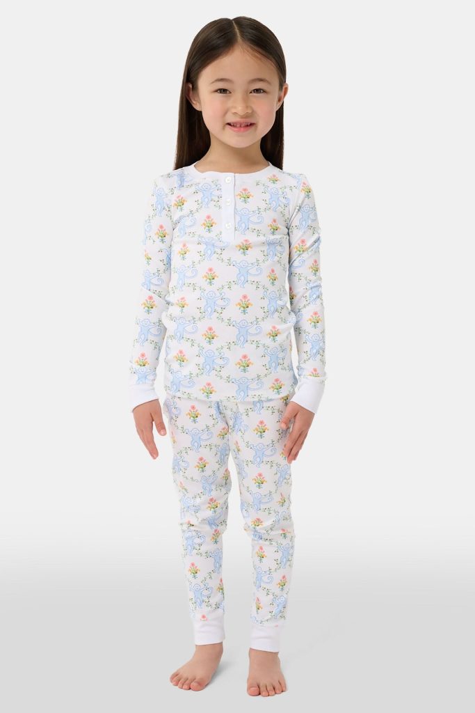 Kids Floral Monkey Trellis Pajamas