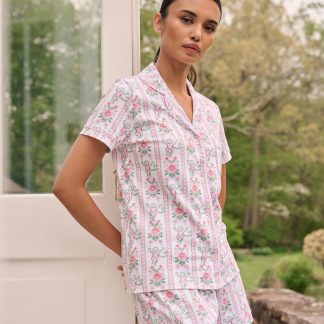 Monkey Block Stripe Polo Pajamas