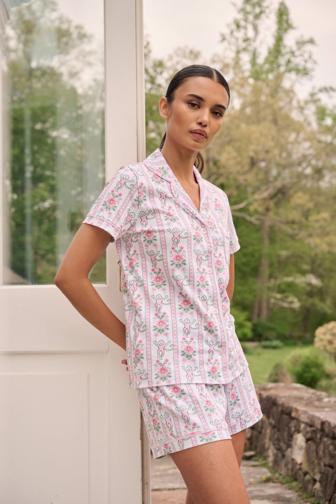 Monkey Block Stripe Polo Pajamas