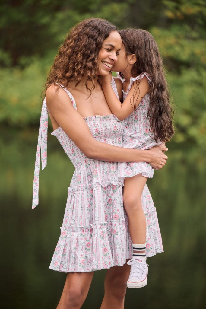 Monkey Block Stripe Ribbon Charlotte Nap Dress