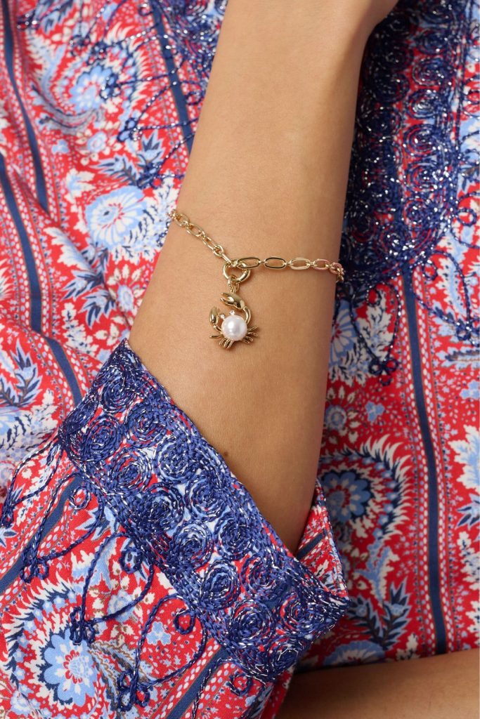 Pearl Crab Charm