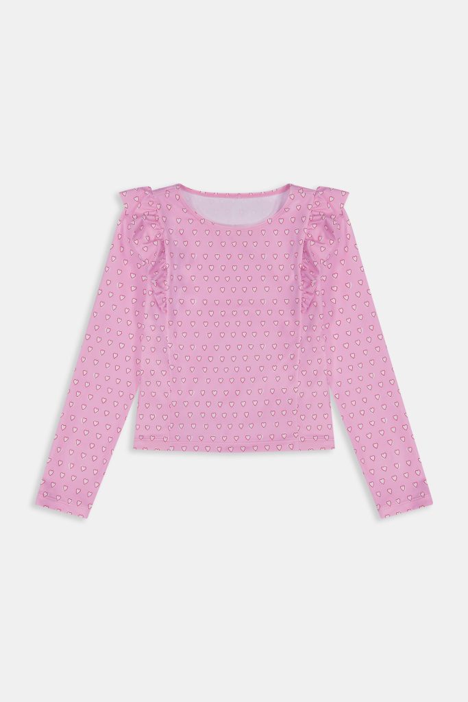 Kids Hearts Ruffle Rashguard