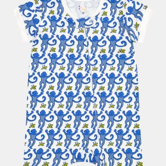 Infant Monkey Short Sleeve Zipper Onesie
